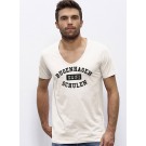 Deep V-Neck Shirt Herren  -  vintage white